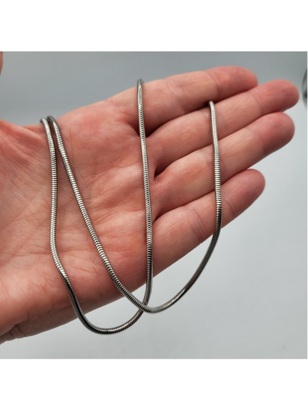 Women's 27" Stainless Steel Round Snake Chain Necklace – Silver-Tone – 3mm –NWOT